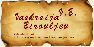 Vaskrsija Birovljev vizit kartica